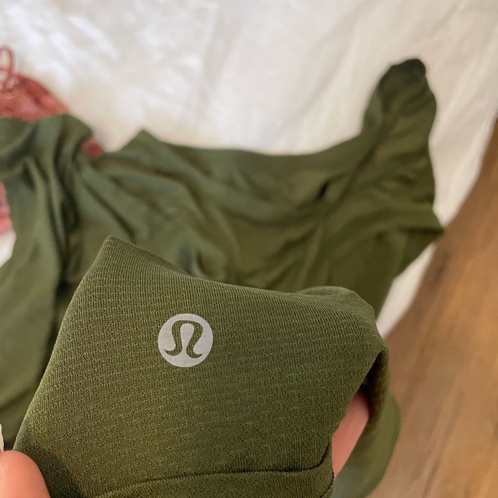 Lululemon Split Back Open Back Olive Green Tank T… - image 3